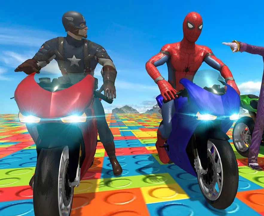 Super Heroes Downhill Stunts Racing