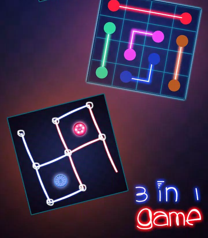 3 In 1 Games Tic Tac Toe Glow